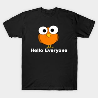 Funny looking orange cartoon bird with big eyes. T-Shirt
